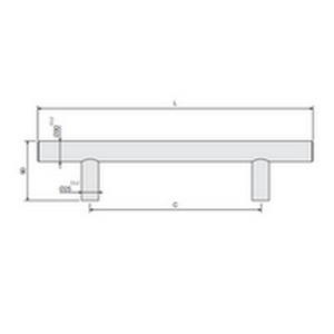 Baton de marchal 750 mm - inox Inox Poigne de tirage Baton de tirage Inox 304 DH_54345