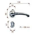 Modle FLORENZA by Giara Britannium Poigne de porte Poigne rustique sur rosaces M1R6L