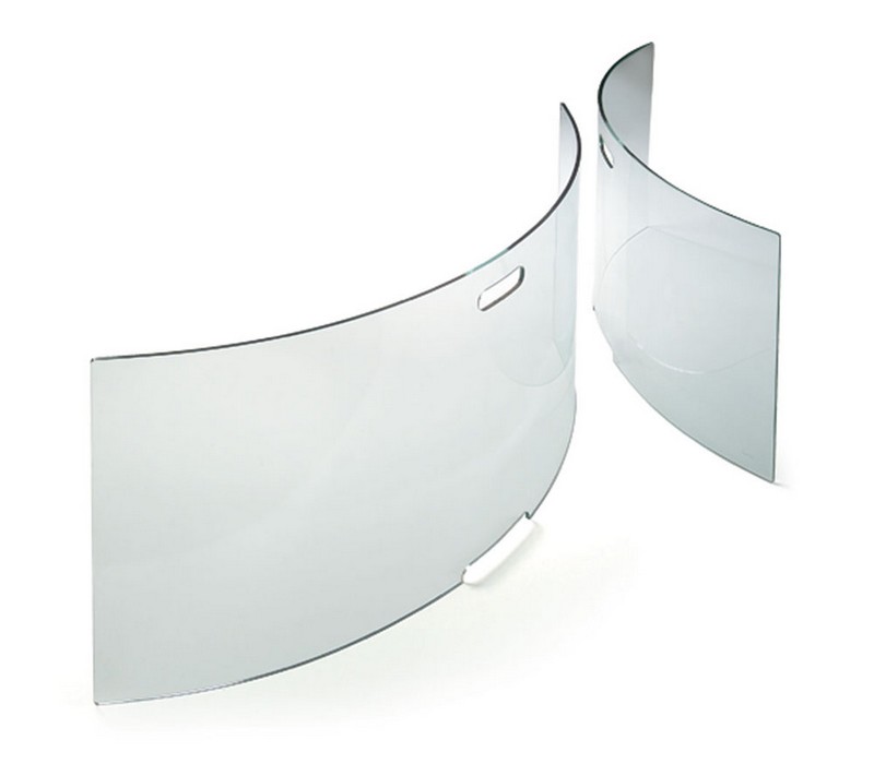 Pare-feu de chemine verre arrondi 76x50cm