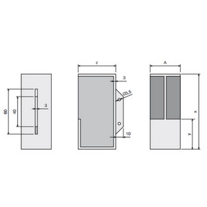 poigne rectangulaire 300 mm Inox Poigne  encastrer Pour porte coulissante 53731