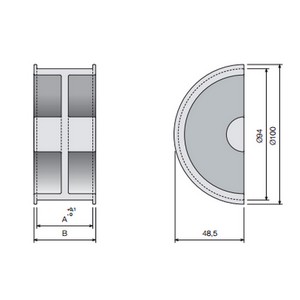 poigne demi ronde Inox Poigne  encastrer Pour porte coulissante 53035