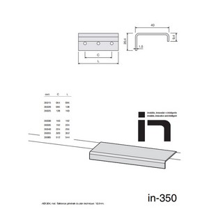 Poigne minimaliste 256 mm inox bross Accessoires de meuble Gamme inox DH_35040