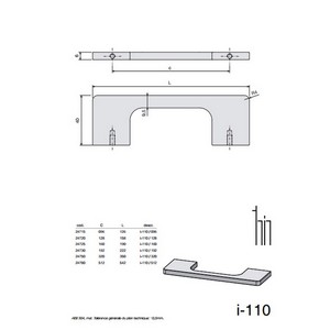 Poigne fine 126 mm inox bross Accessoires de meuble Gamme inox DH_24715