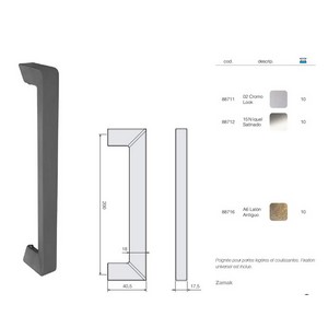 Poignée de tirage éco laiton antique Zamak tech Poignée de tirage Baton de tirage zamak tech DH_88716