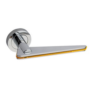 Poigne de porte TRATTO de L. Baroli Chrom brillant et garniture orange