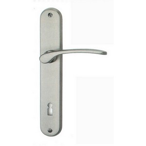 Poigne de porte EVE sur plaque - finition nickel mat